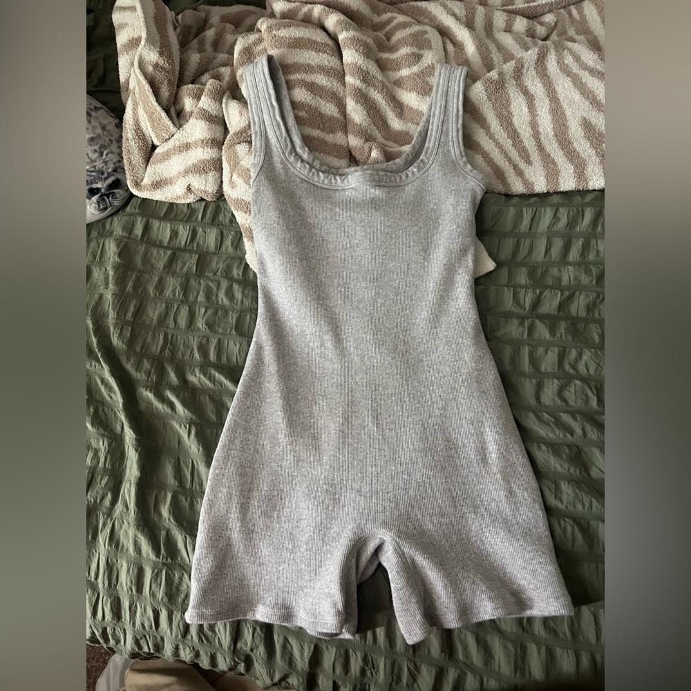 SKIMS Ribbed Onsie - Heather Grey